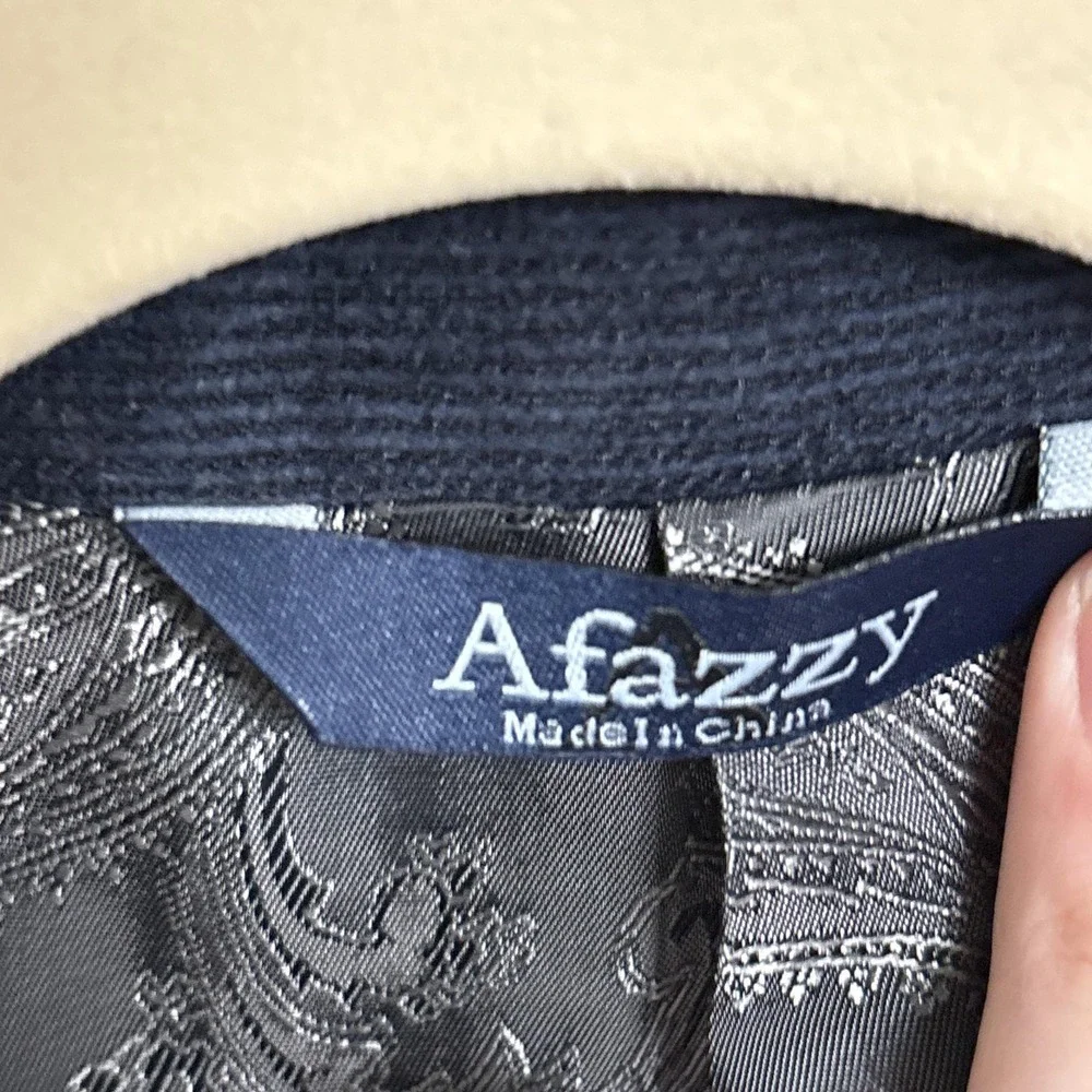 Afazzy Sport Coat 46L Navy Blue Corduroy Blazer Jacket Classic Casual‎ Business